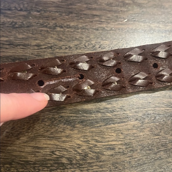 Frye Brown Suede Studded Belt Medium Sample New As Is - Picture 5 of 6